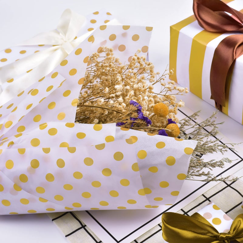 Ueerdand 120 Sheets Gold Tissue Paper, Christmas Metallic Gift Wrapping Paper Bulk for New Year Gift Bags, Birthday, Graduation, DIY Shipping Crafts, 20 Inch x 14 Inch - Image 3